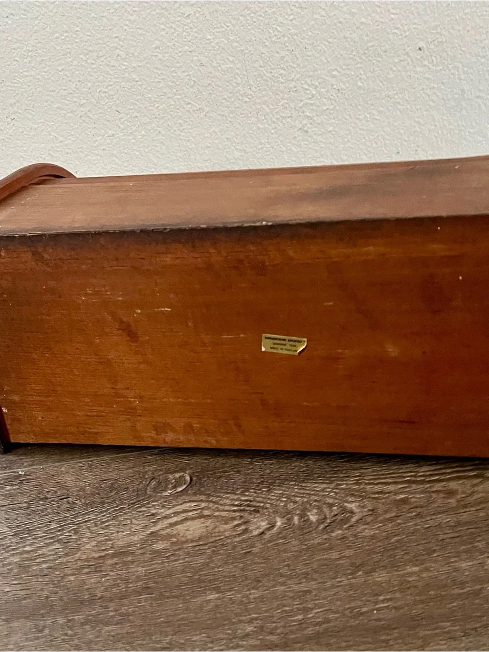 Vintage Wooden Roll-Top Bread Box in Brown
